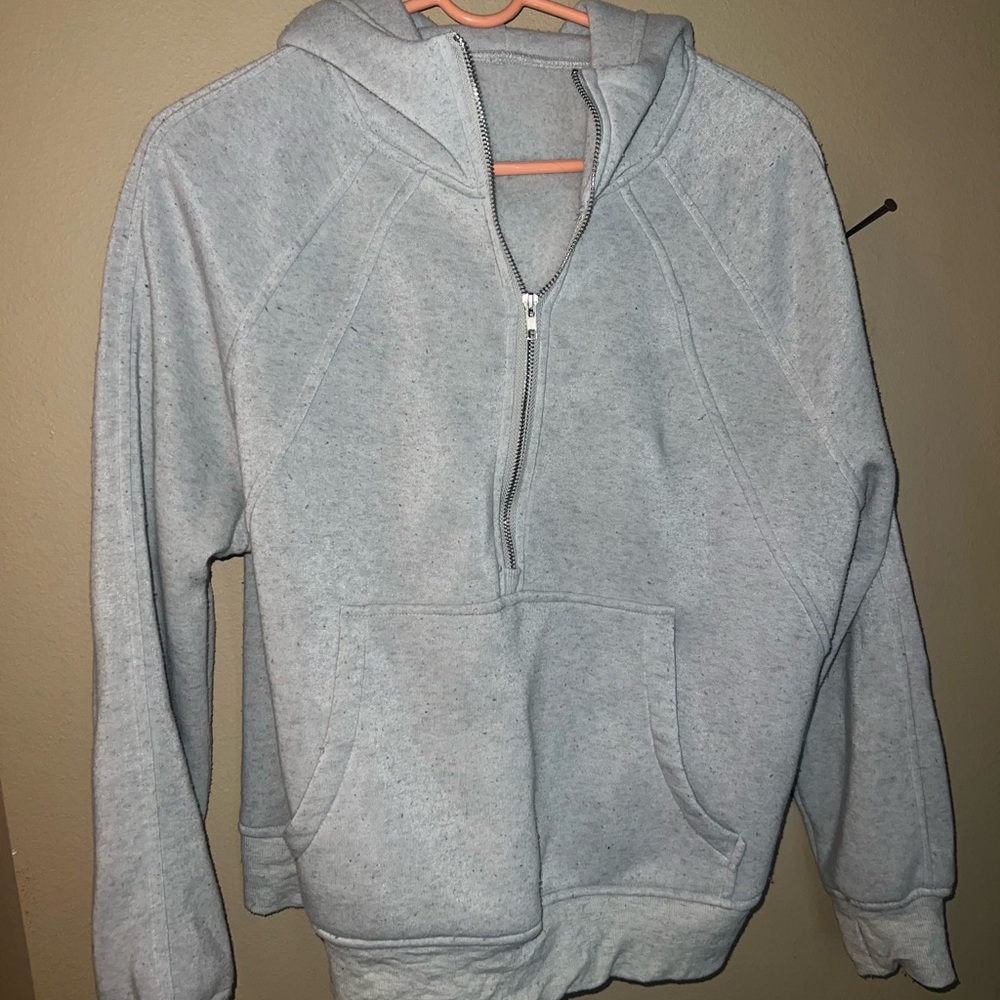 Men's Gray Half-Zip Hoodie Sweater